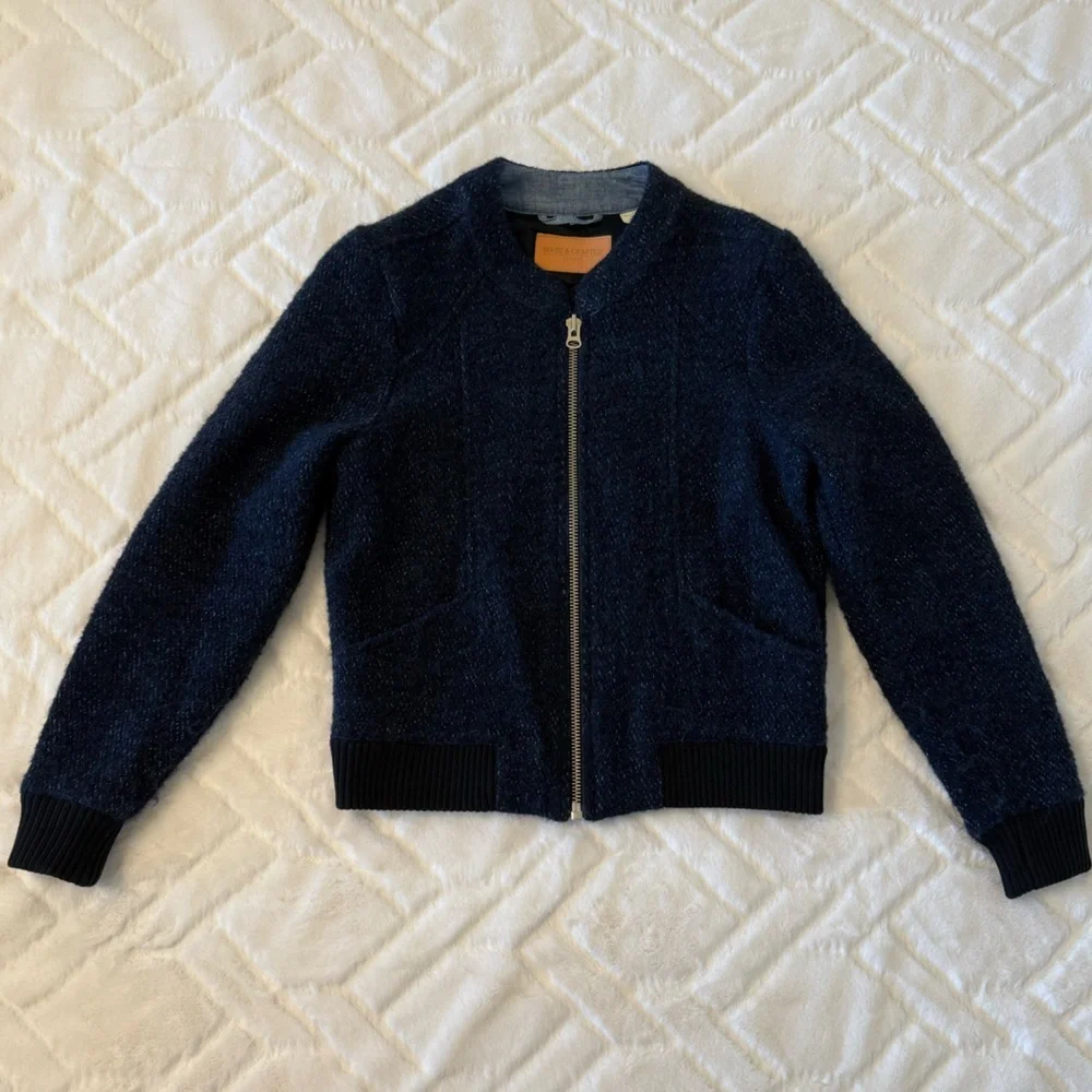 Levis Made & Crafted Jacket Womens XS Blue Wool Alpaca - Picture 8 of 16
